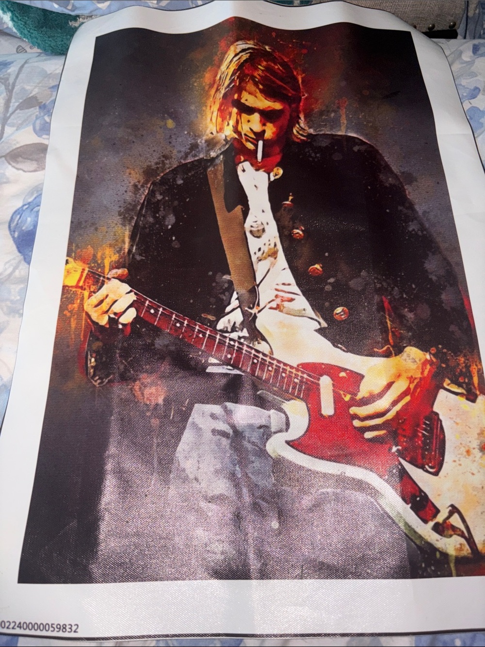 Black and Red Guitarist Art Print - Home Wall Art